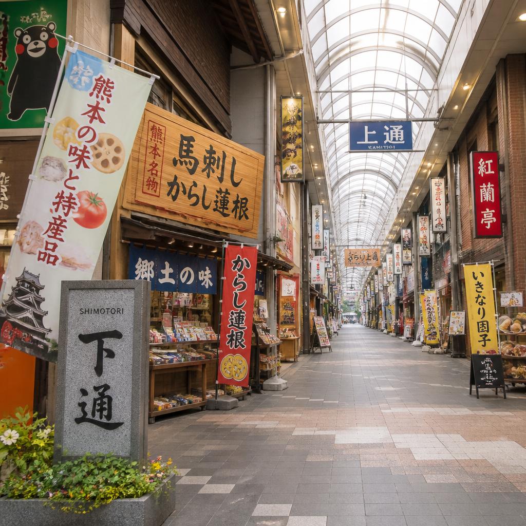 4. 上通・下通商店街 - グルメとショッピング